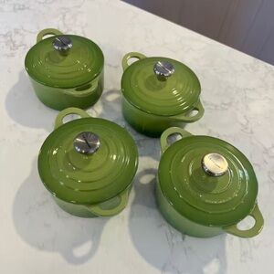 Le Creuset Lime Green Mini Cocotte Set